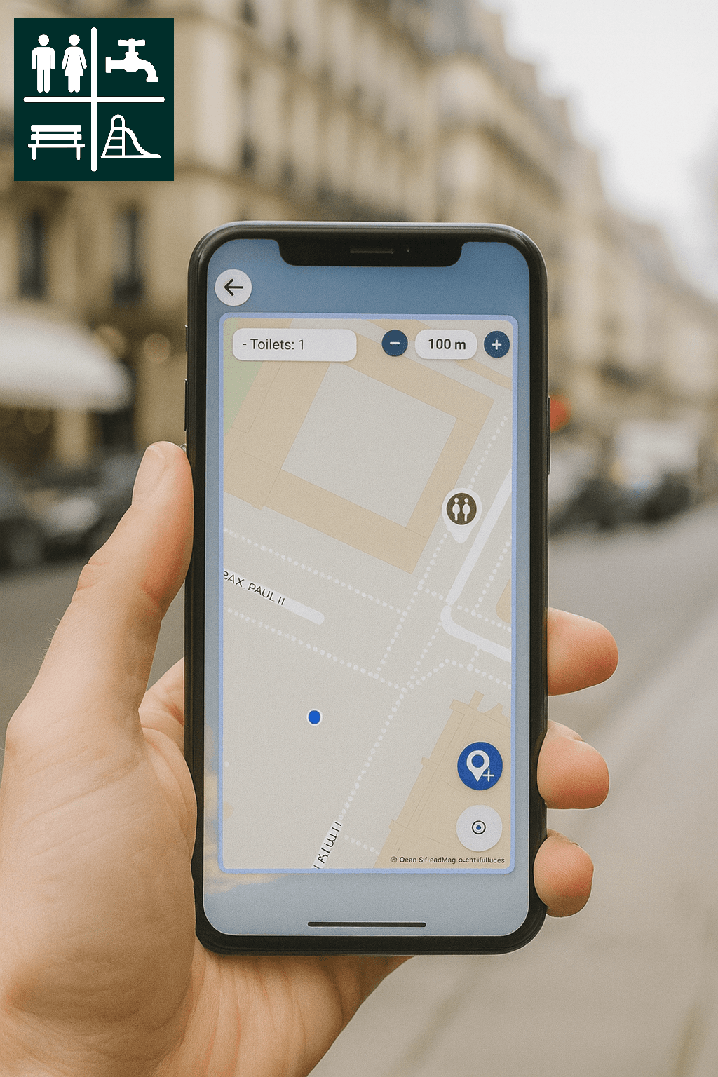 Écran d’accueil de l’app Mobilier Urbain : catégories et recherche